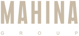 Logo of the Mahina Group with a beige color on a white background