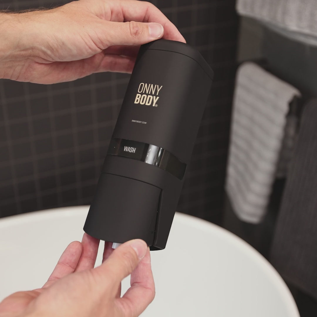 Description of how to install the ONNYBODY dispenser to the wall